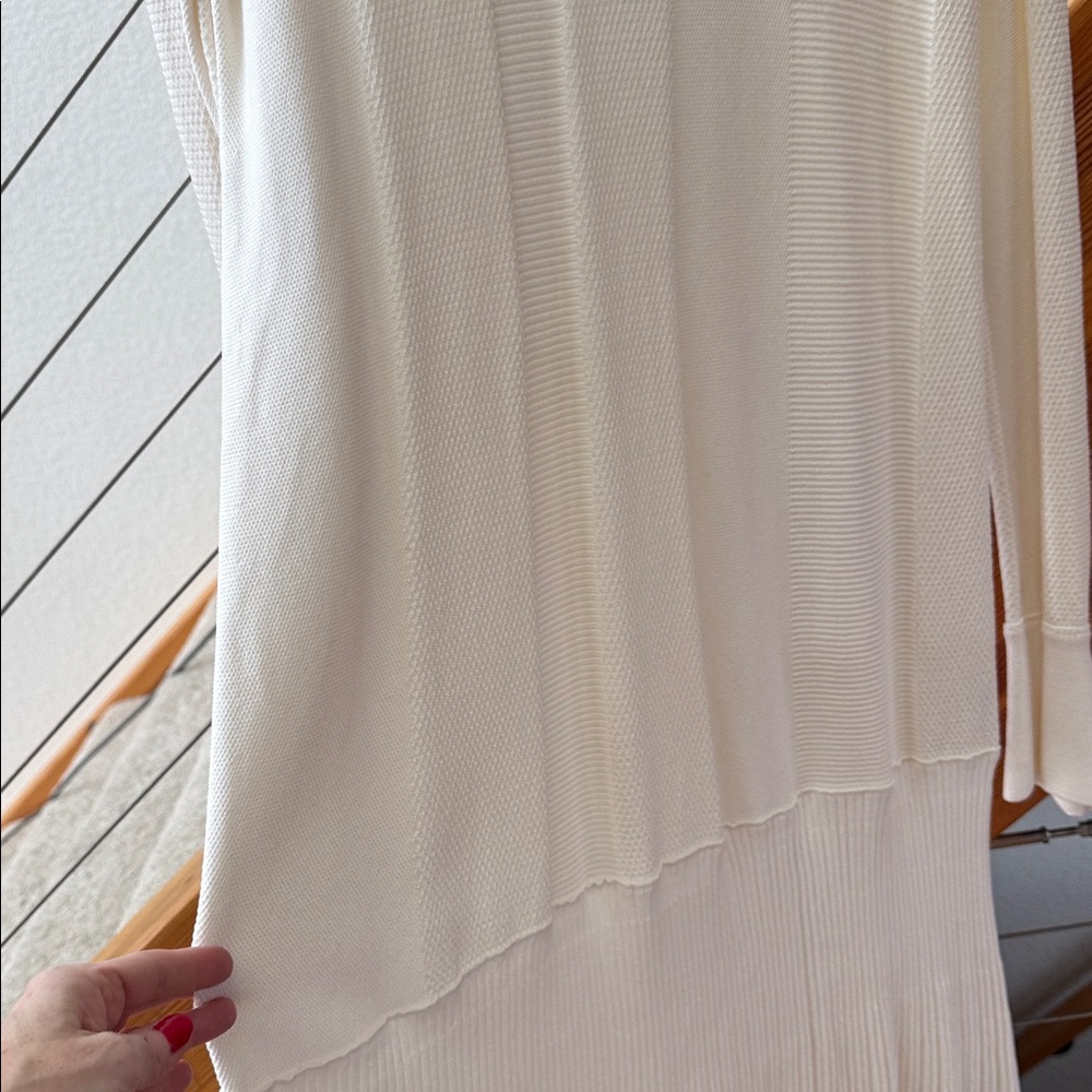 Proenza Schouler Rib Knit Cream Long Sleeve Midi Dress Sz M - Picture 4 of 11